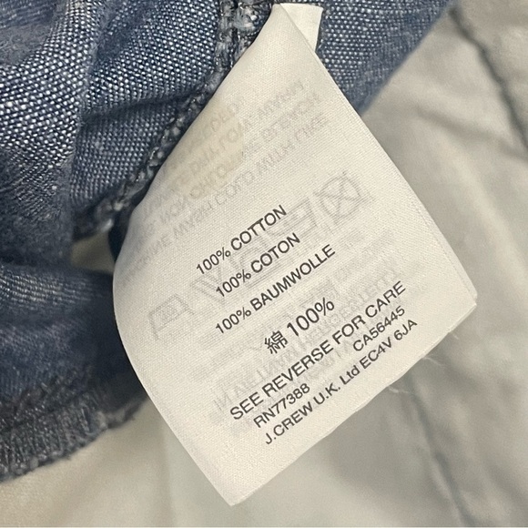 J.Crew Women's Tie-waist short in chambray Blue Style #G5309 cotton Sz 4 - Picture 5 of 9